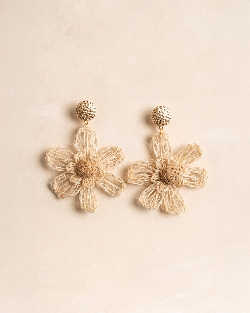 Orecchini Fiore Rafia Ninel