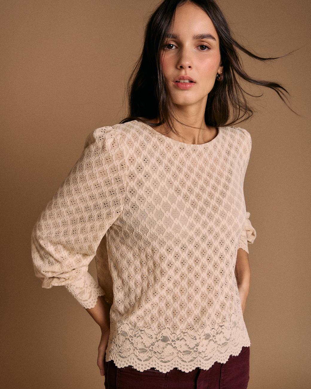 Blusa con dettagli Camelia