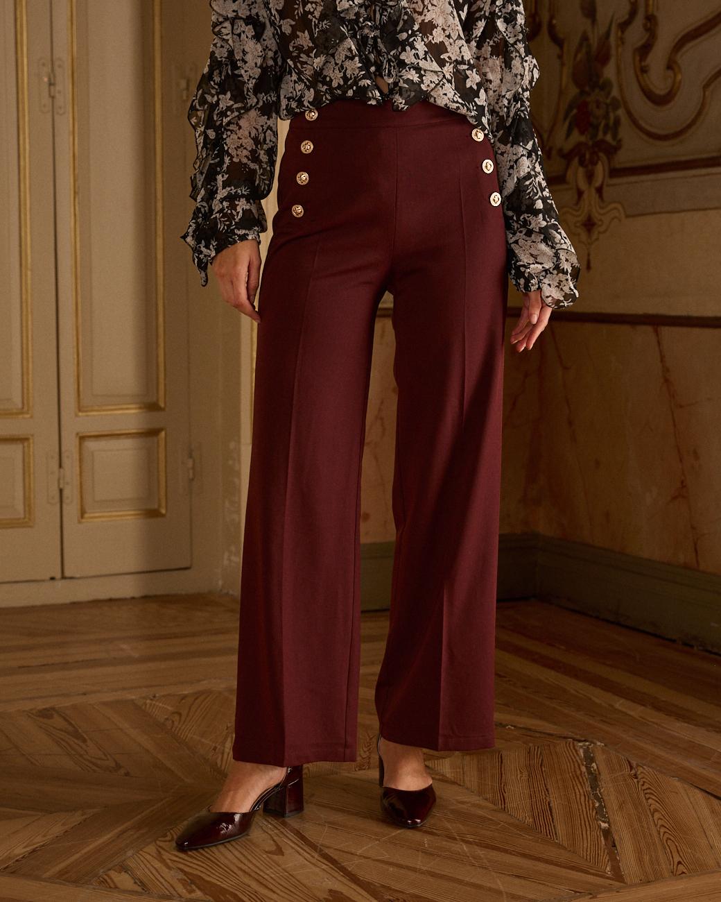 Pantaloni con bottoni Camille