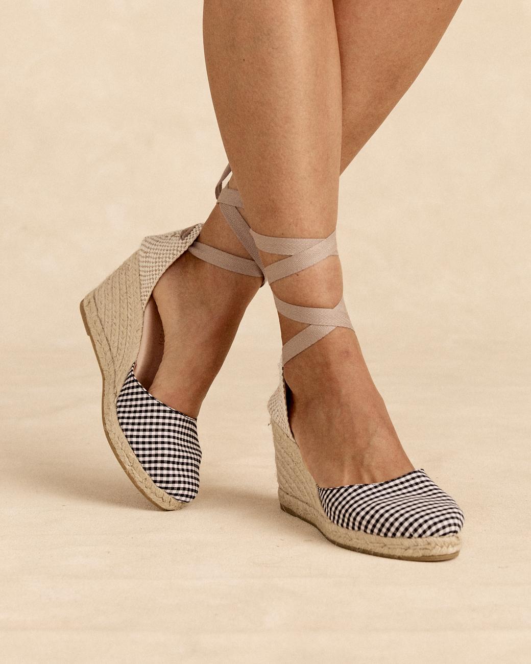 Espadrillas Vichy Fiocco Nero