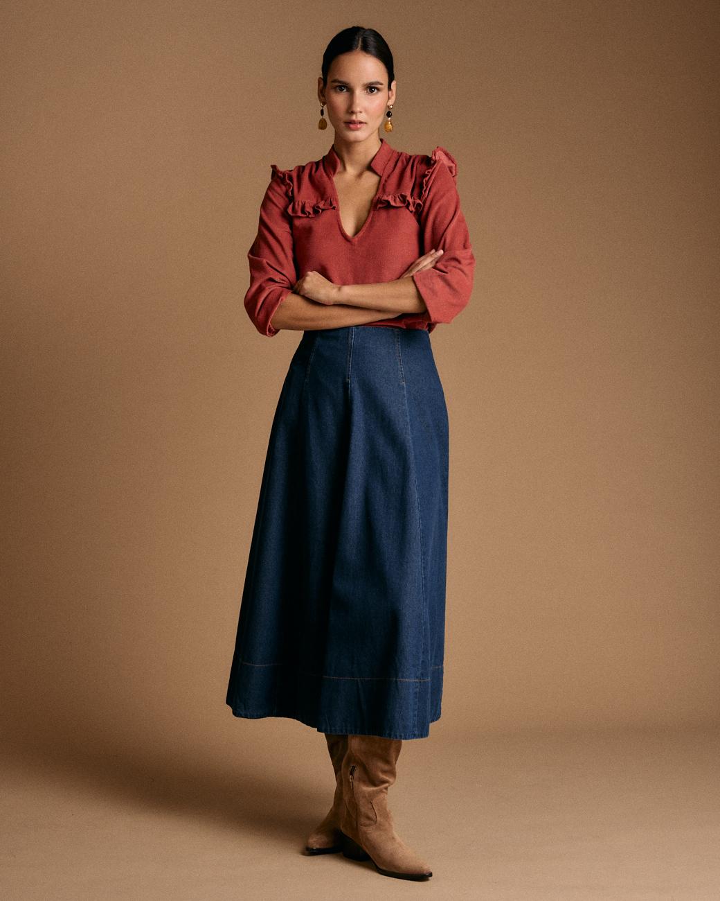 Blusa con volant Vali
