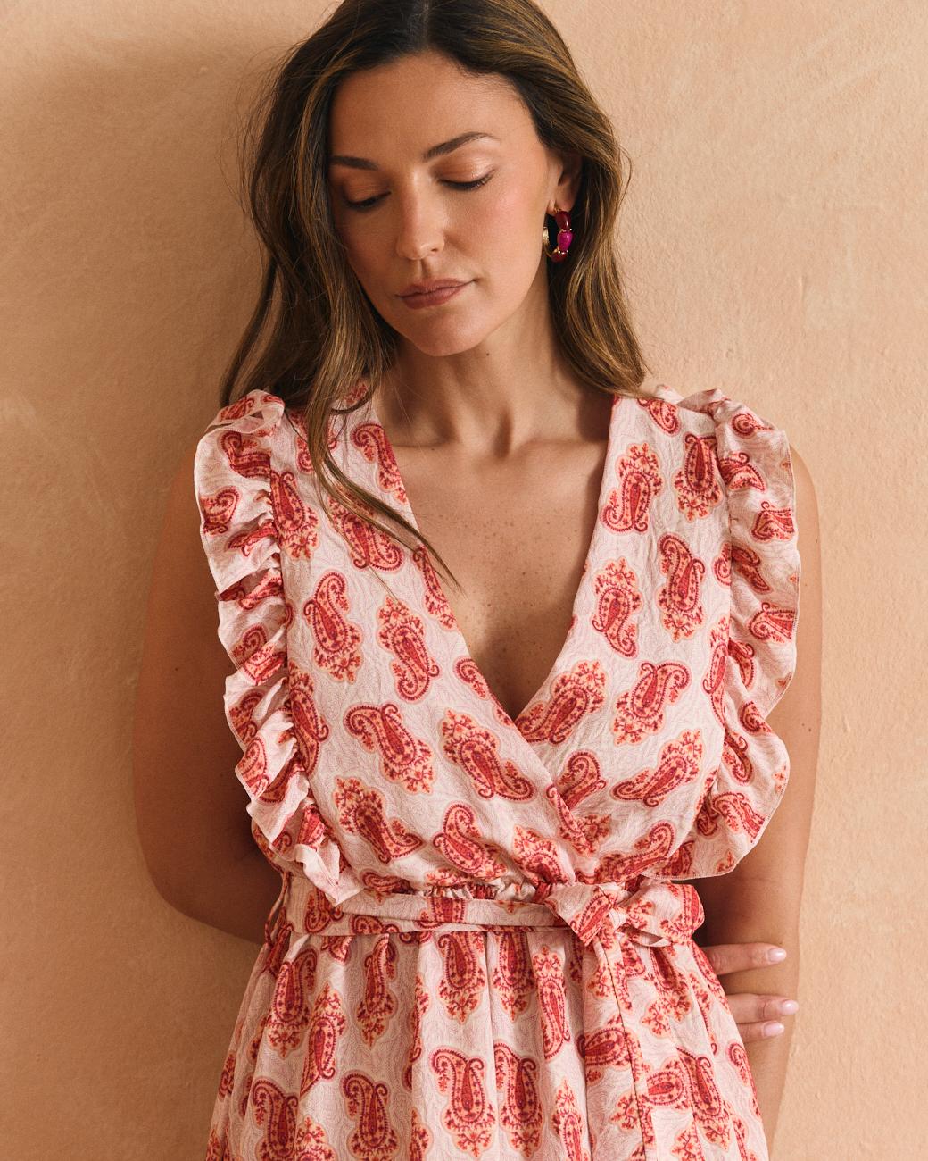 Vestito con Motivi Coral