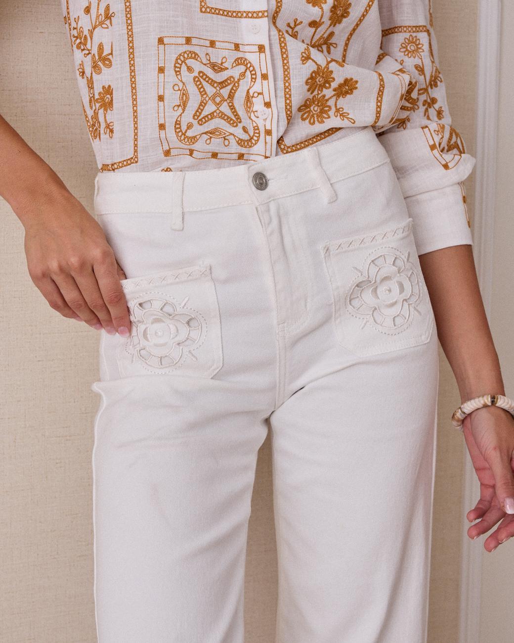 Pantalone Jeans Ricamato Vesta
