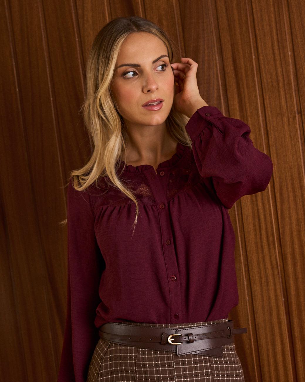 Camicia Pizzo Fiori Ruby