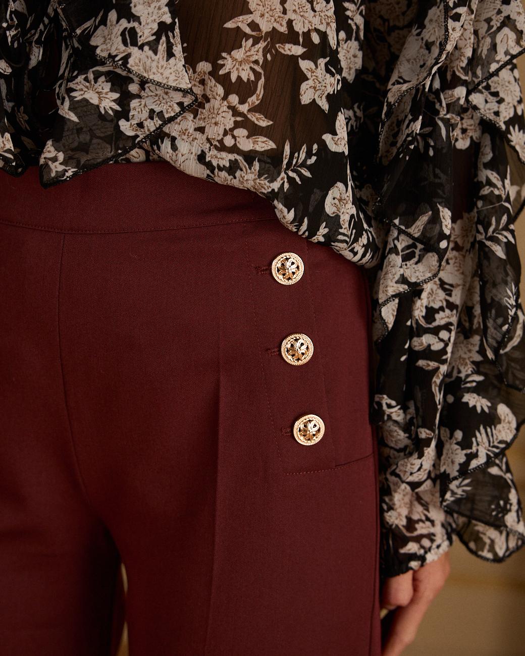 Pantaloni con bottoni Camille