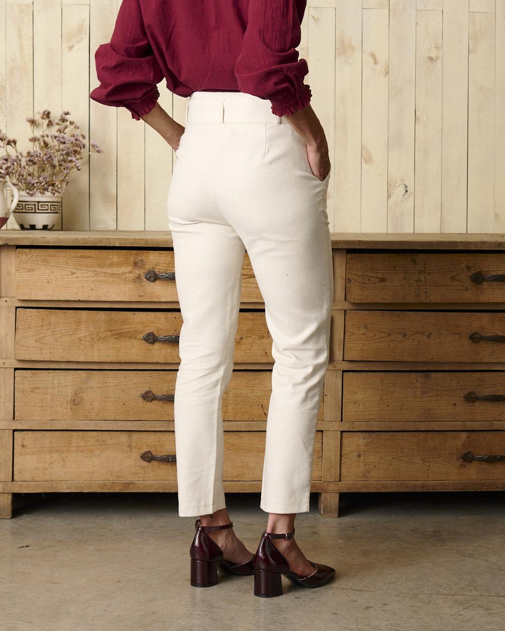 Pantaloni con cintura Bianca