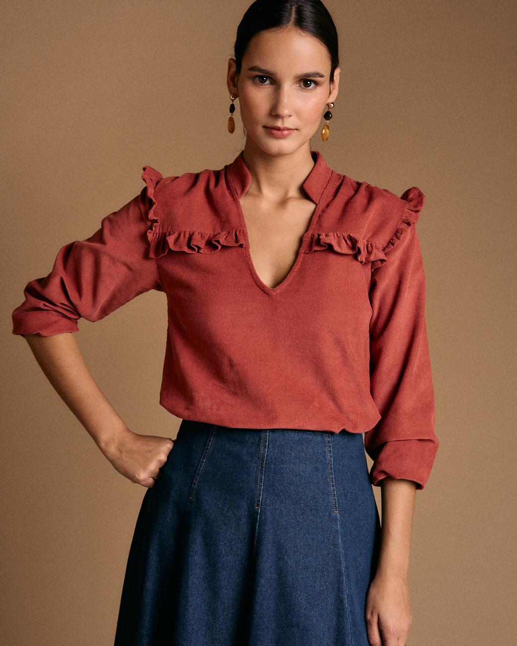 Blusa con volant Vali