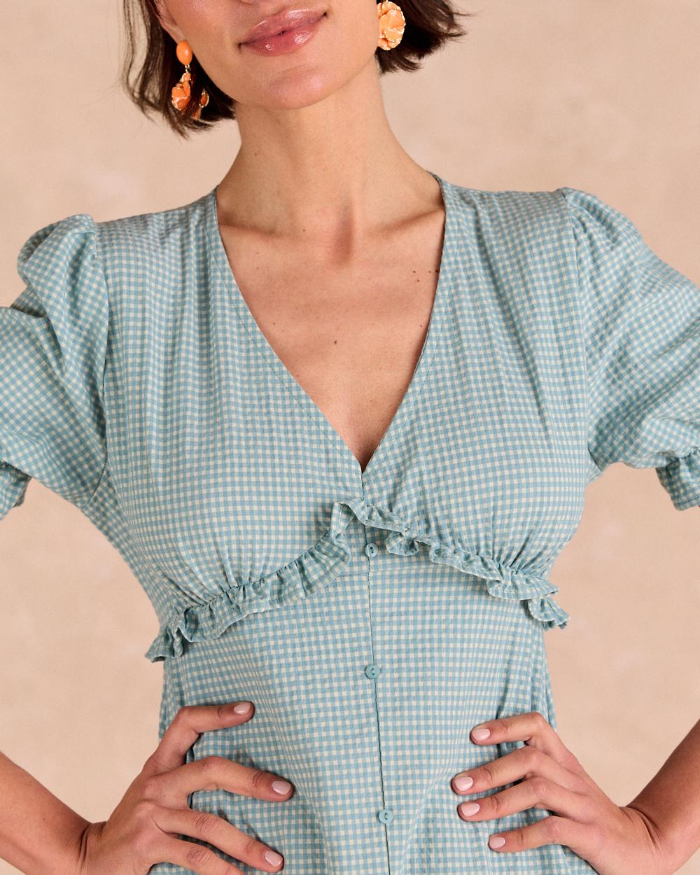 Vestito Lungo a Quadri Giada