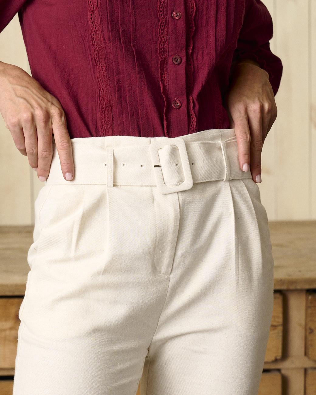 Pantaloni con cintura Bianca
