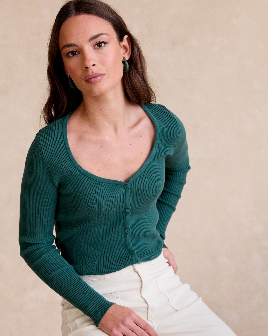 Maglione a Maglia Verda