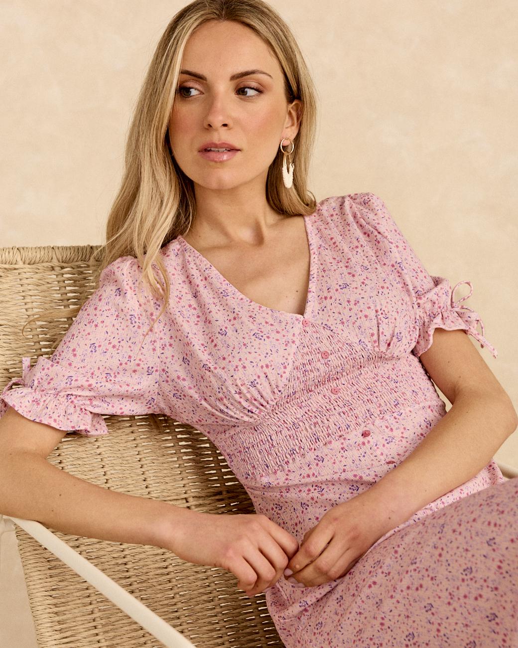 Vestito Lungo con stampa Rose