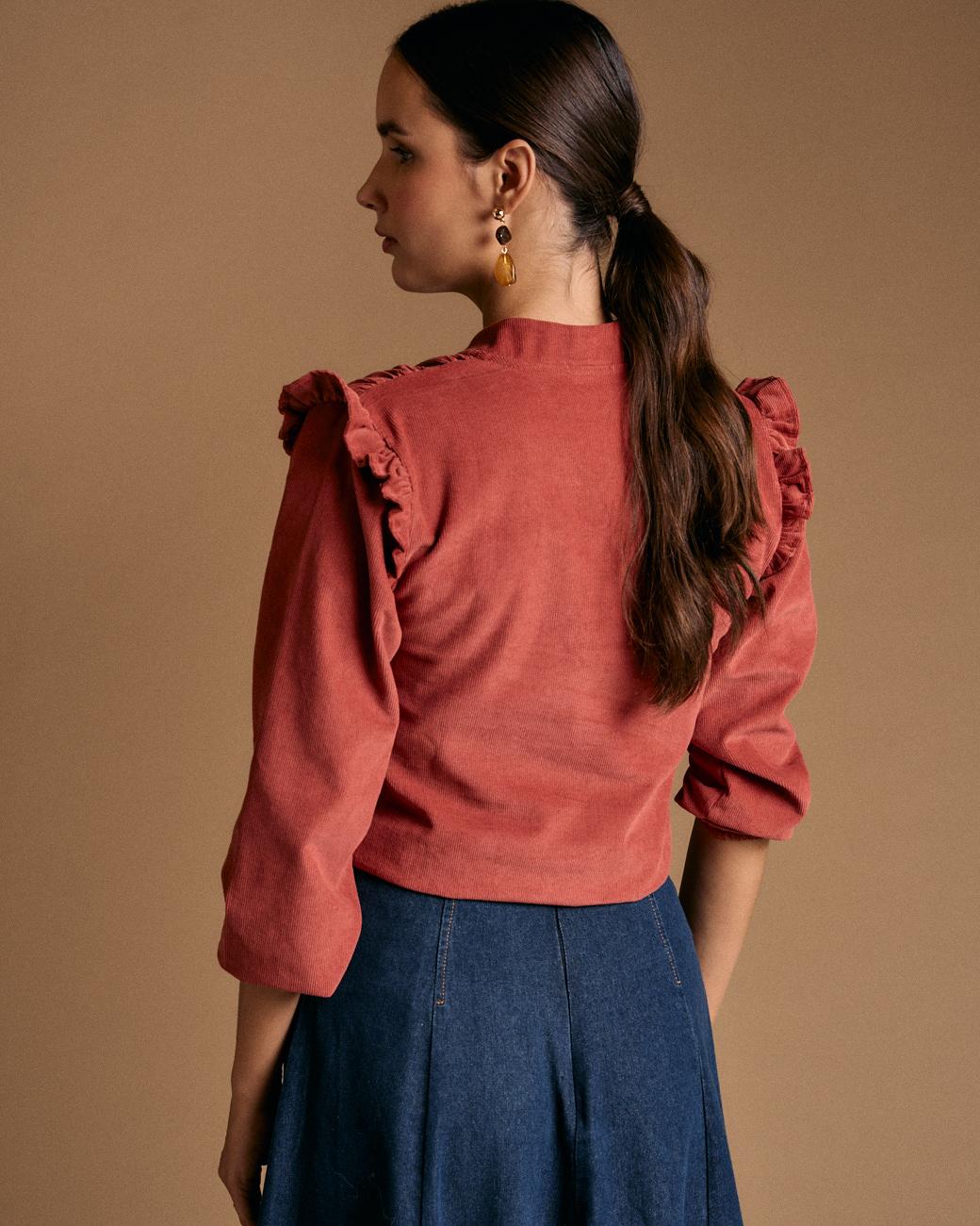 Blusa con volant Vali