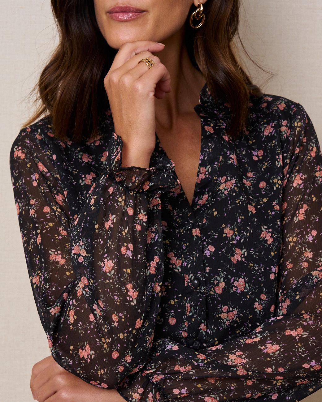 Camicia con fiori Nina