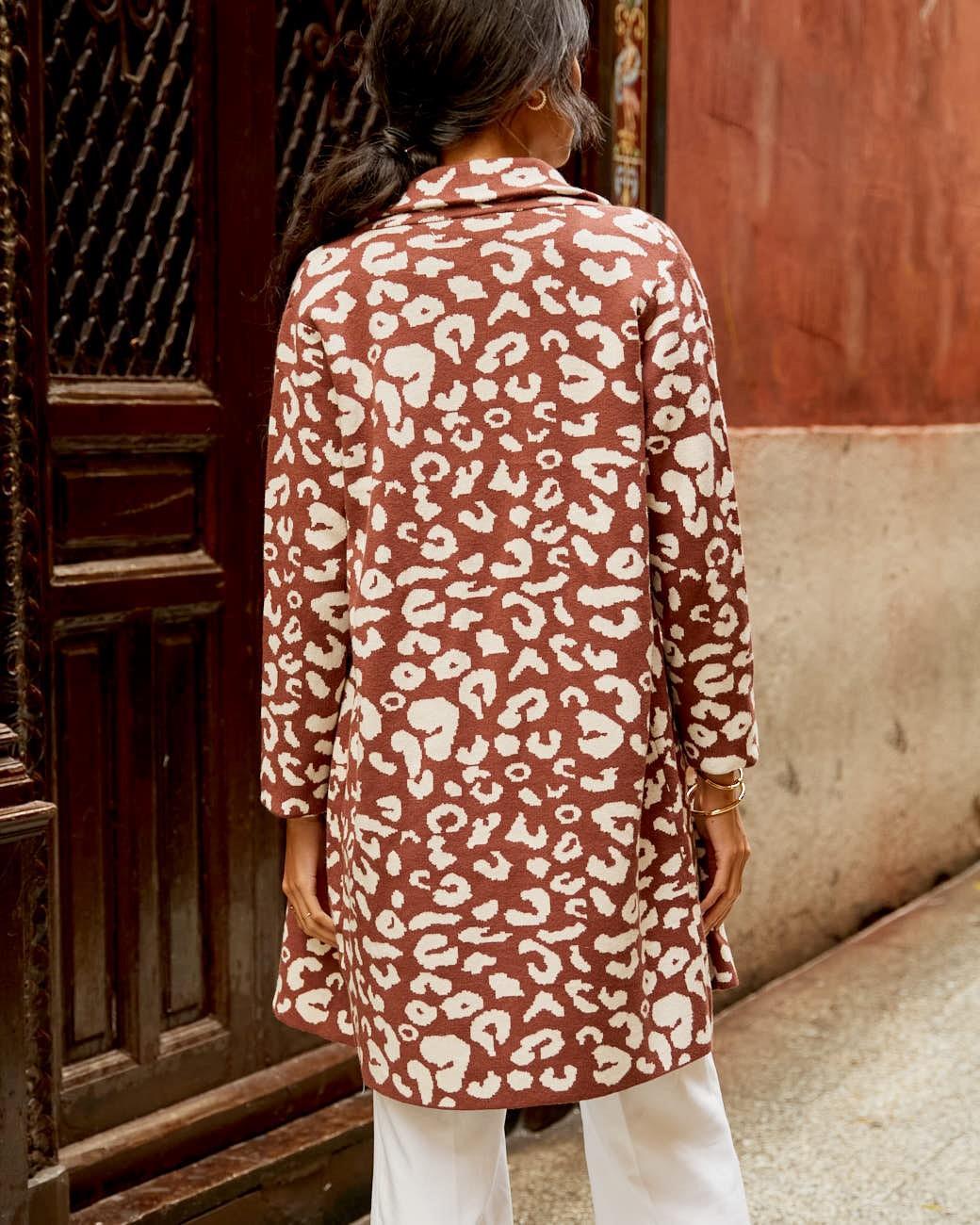 Cappotto con Stampa Animalier Nere