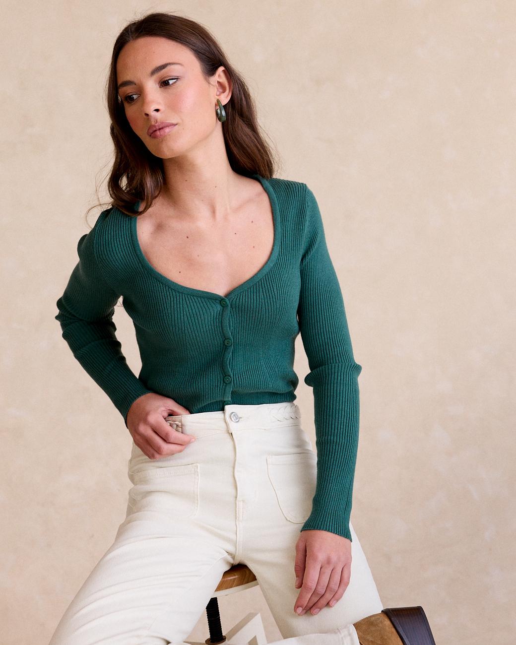 Maglione a Maglia Verda