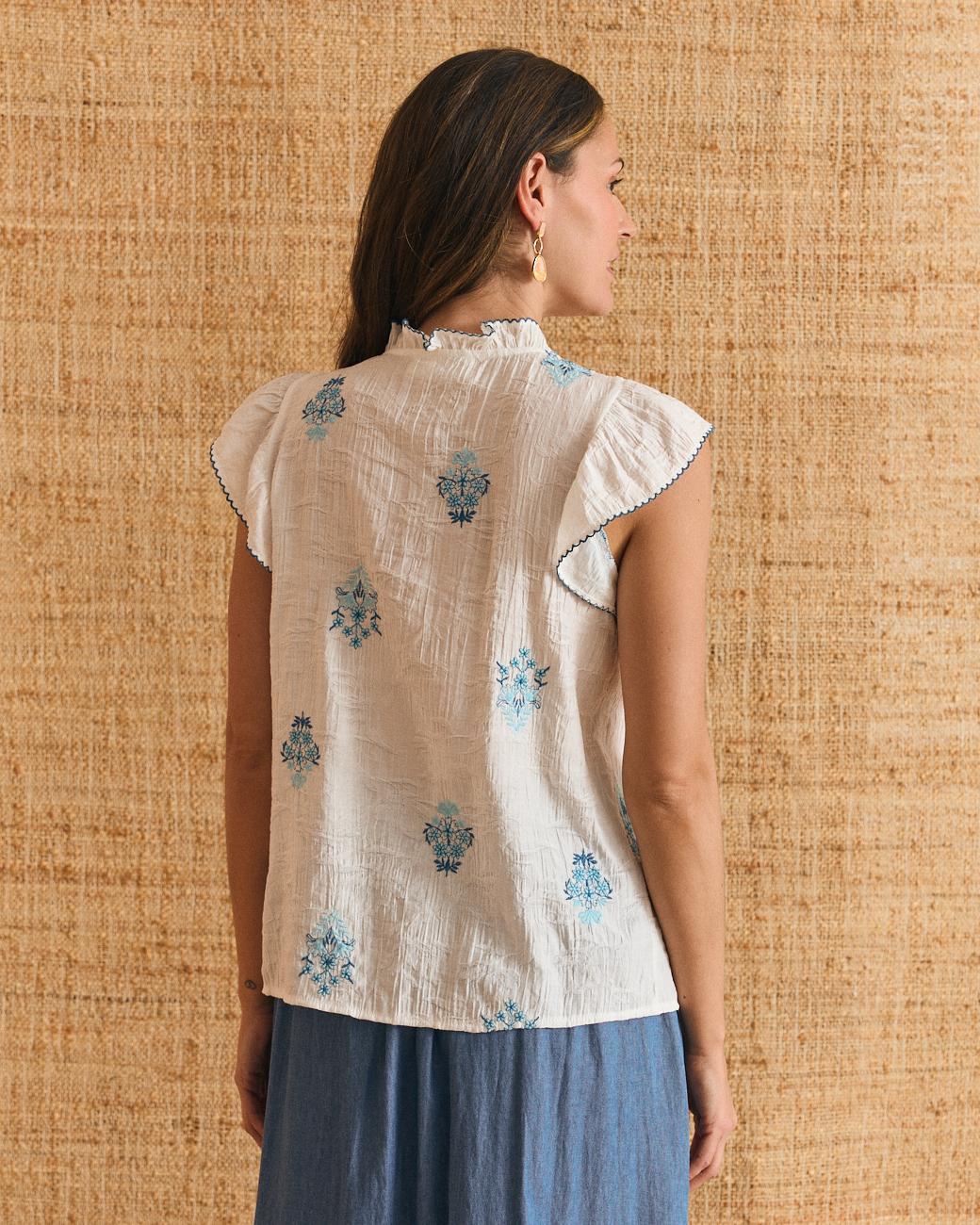 Blusa con volant Bertina