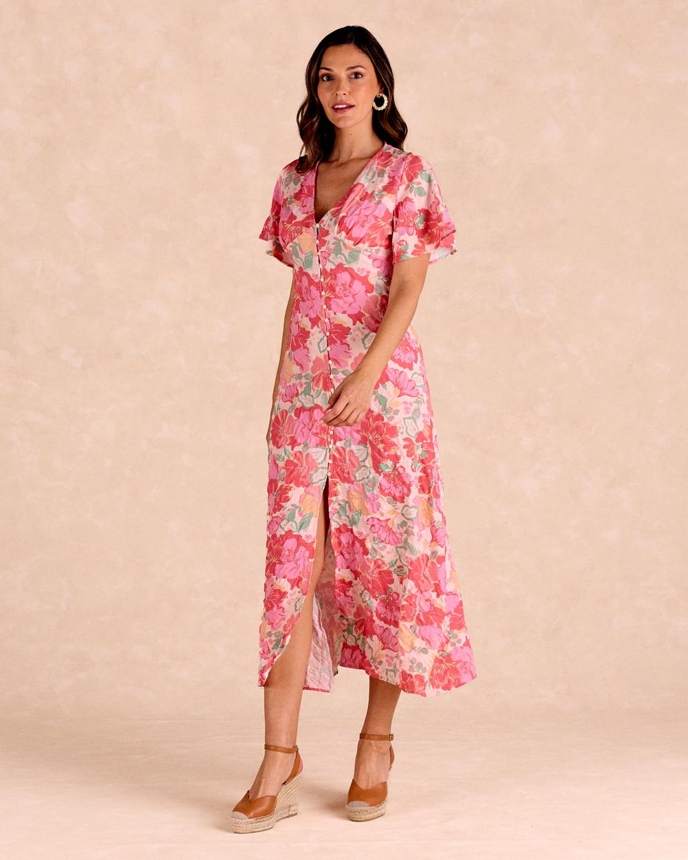 Vestito lungo a fiori Barina