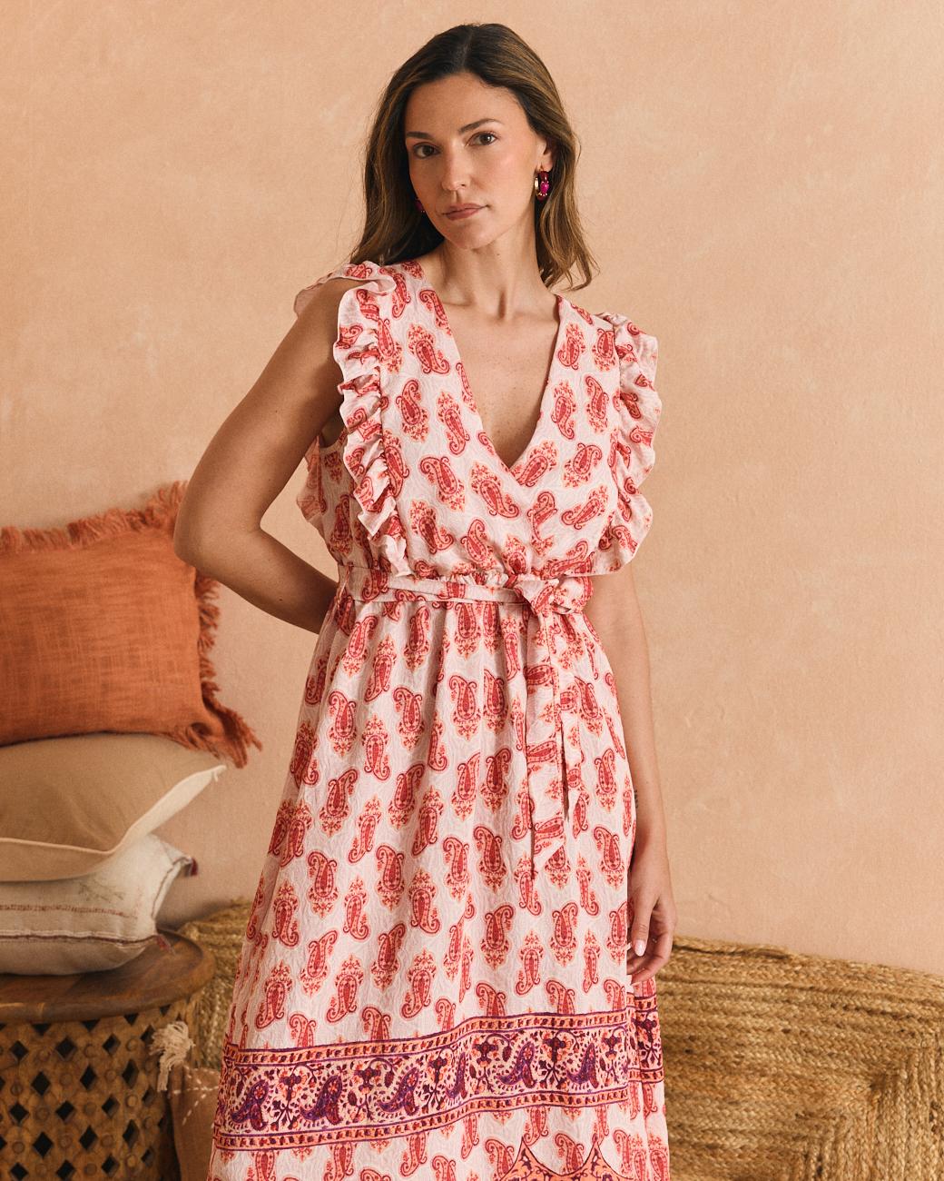 Vestito con Motivi Coral