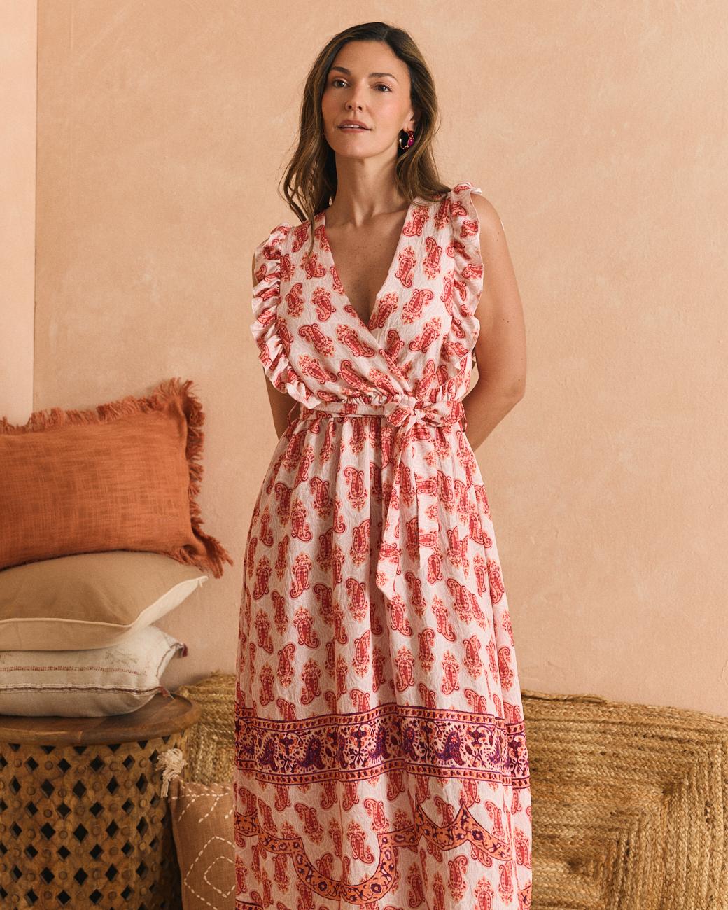 Vestito con Motivi Coral