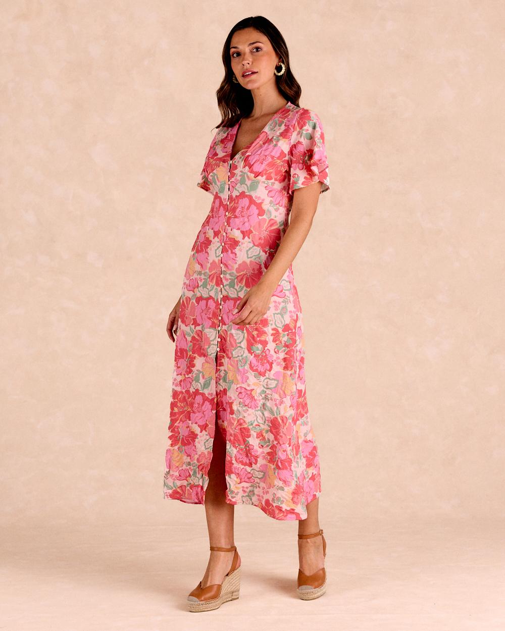 Vestito lungo a fiori Barina
