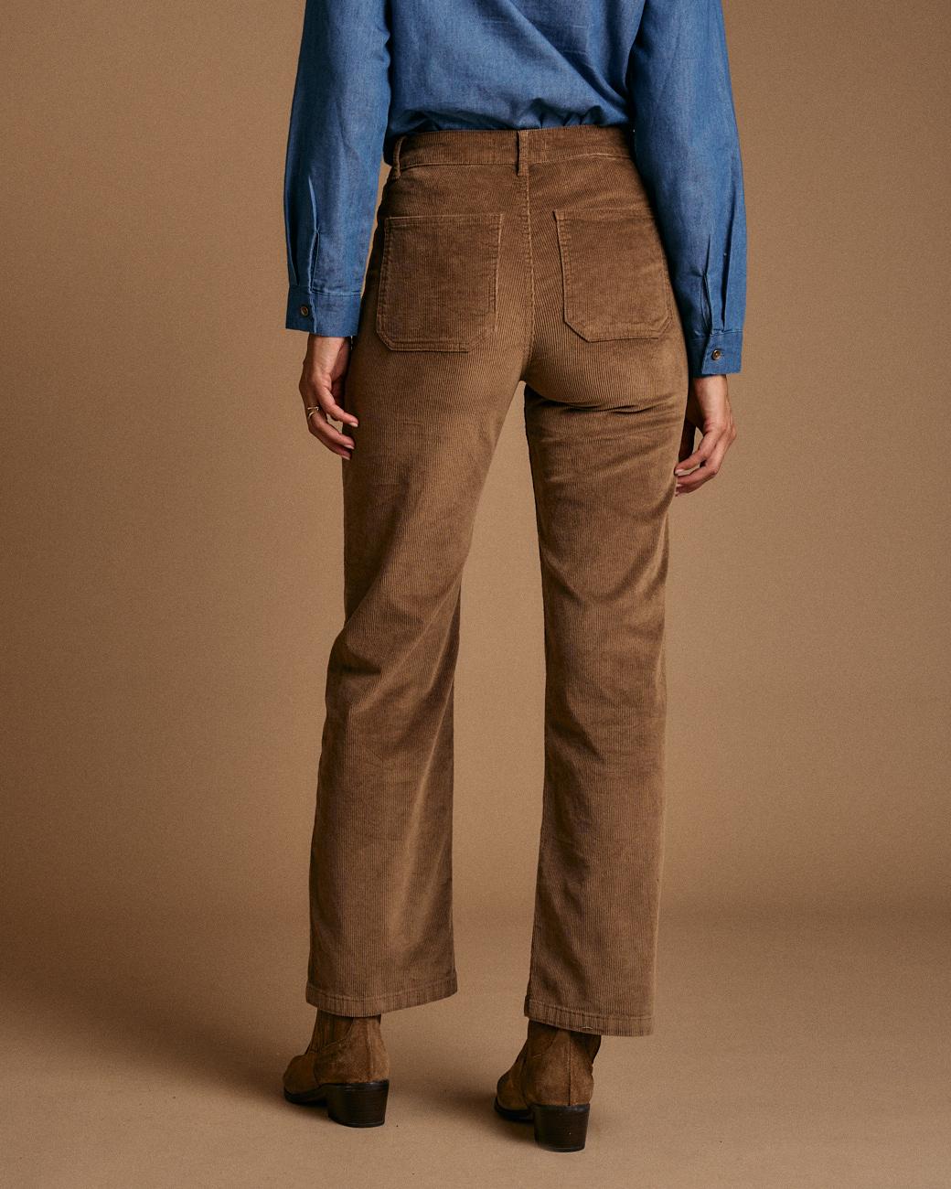 Pantaloni in velluto a coste con fiori Andrea