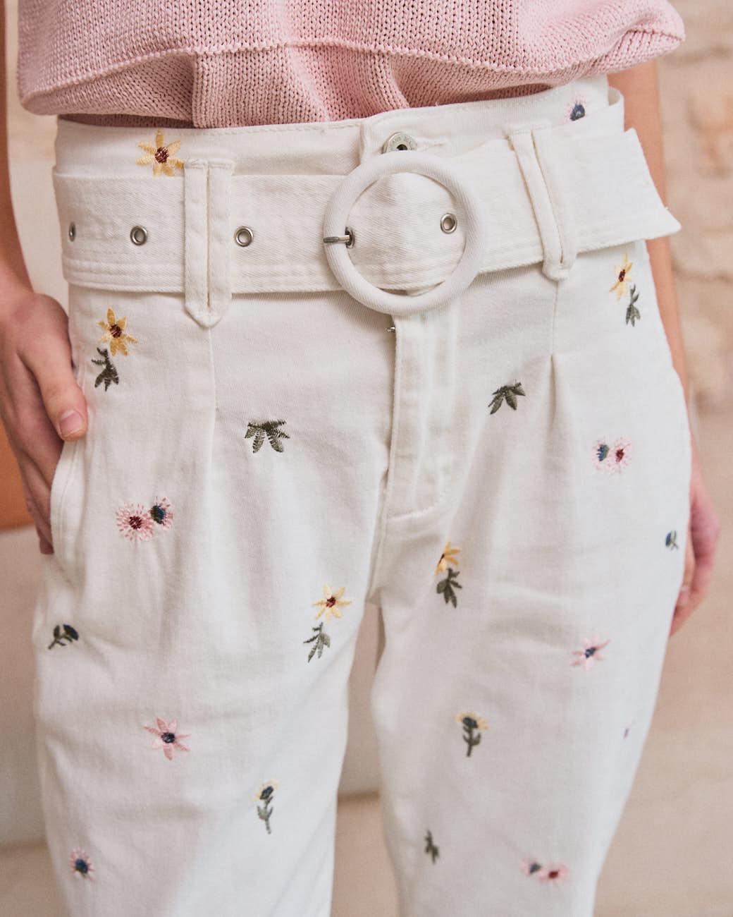 Pantaloni Jeans Fiori Zenia