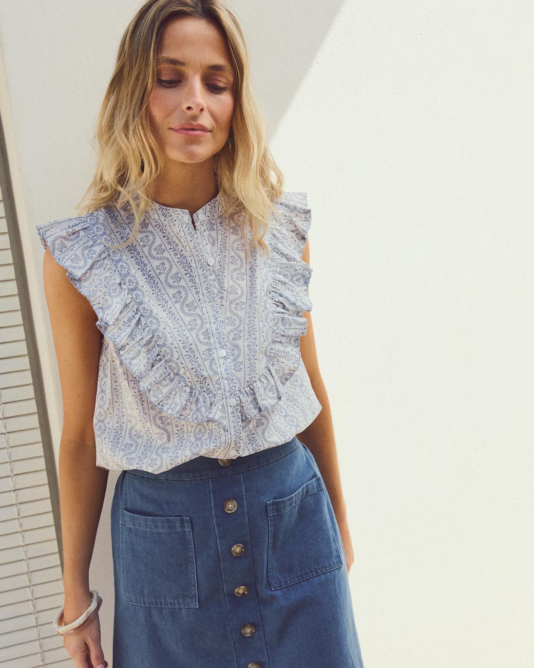 Camicia con volant Gladis