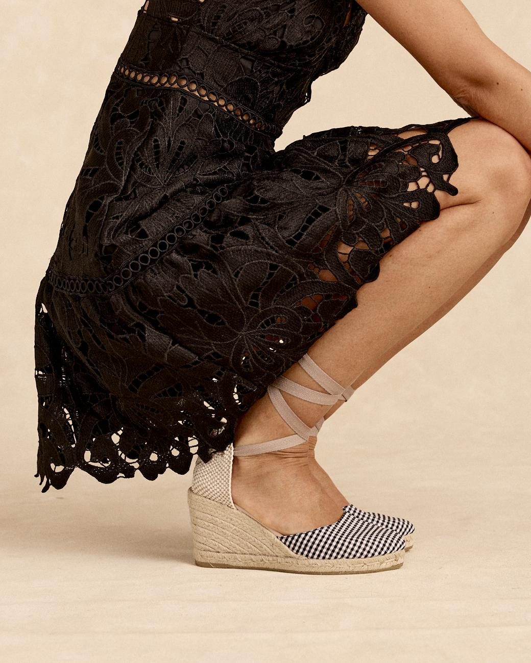 Espadrillas Vichy Fiocco Nero