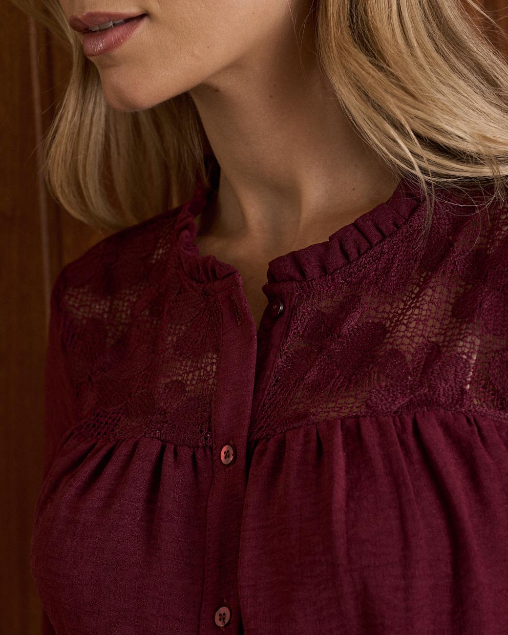 Camicia Pizzo Fiori Ruby
