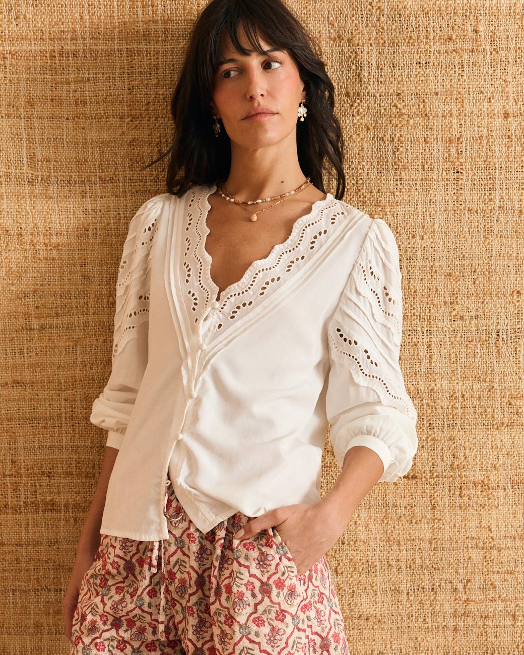 Camicia con scollo a V Fanny