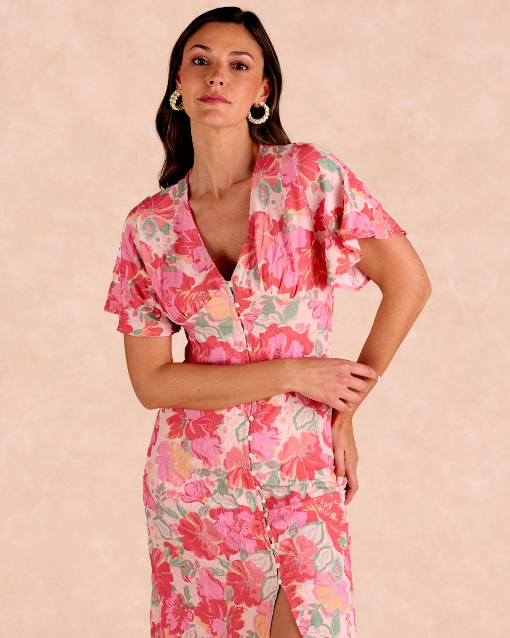 Vestito lungo a fiori Barina