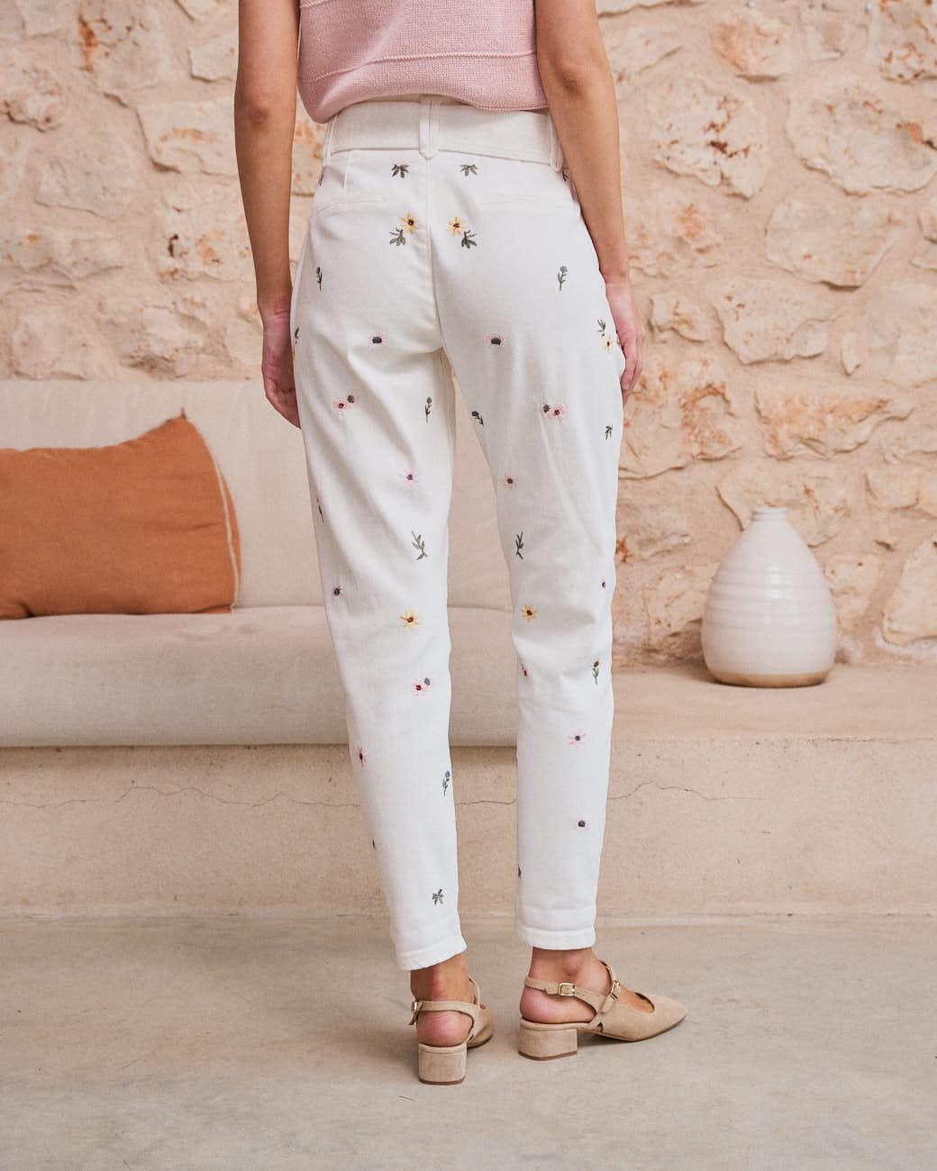 Pantaloni Jeans Fiori Zenia
