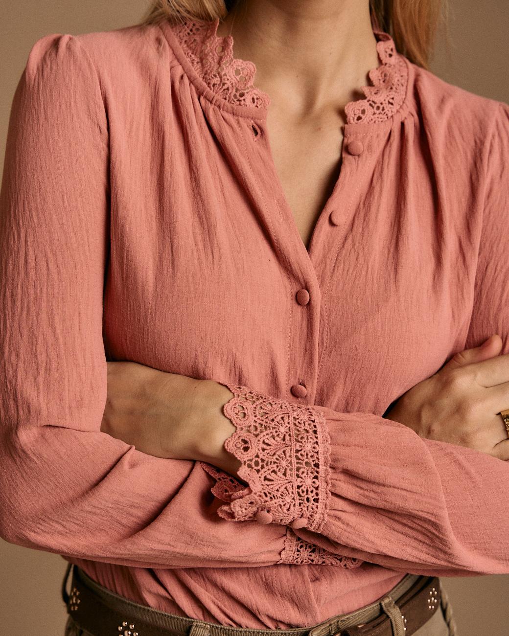 Camicia con collo ricamato Luzma
