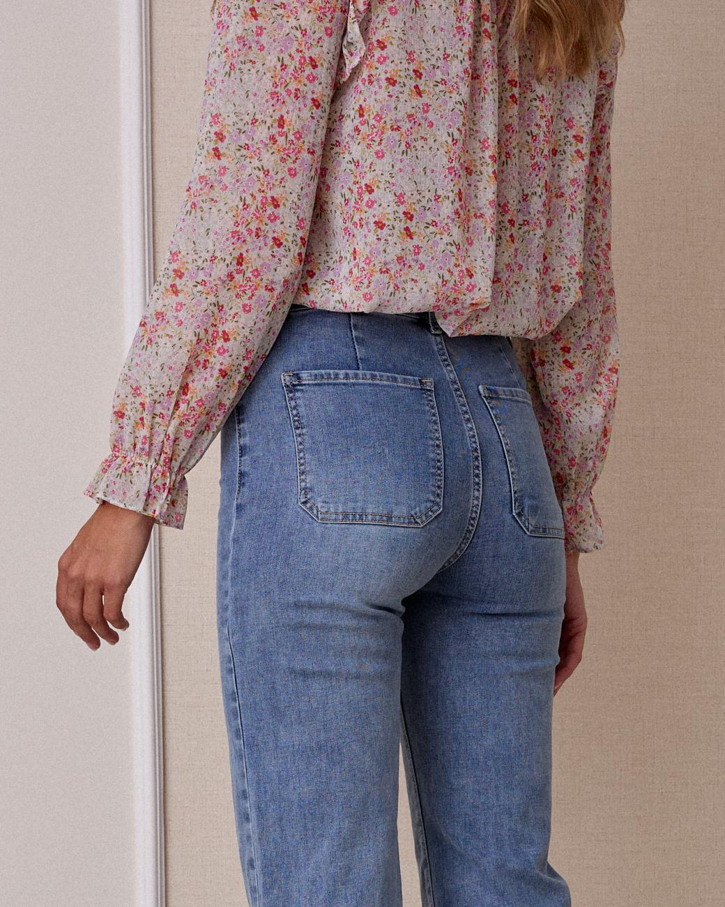 Pantalone jeans con bottoni Thea
