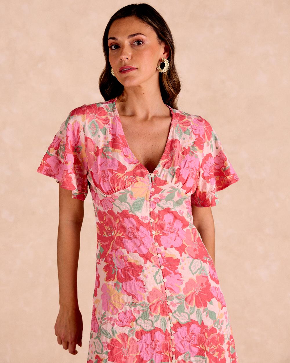 Vestito lungo a fiori Barina