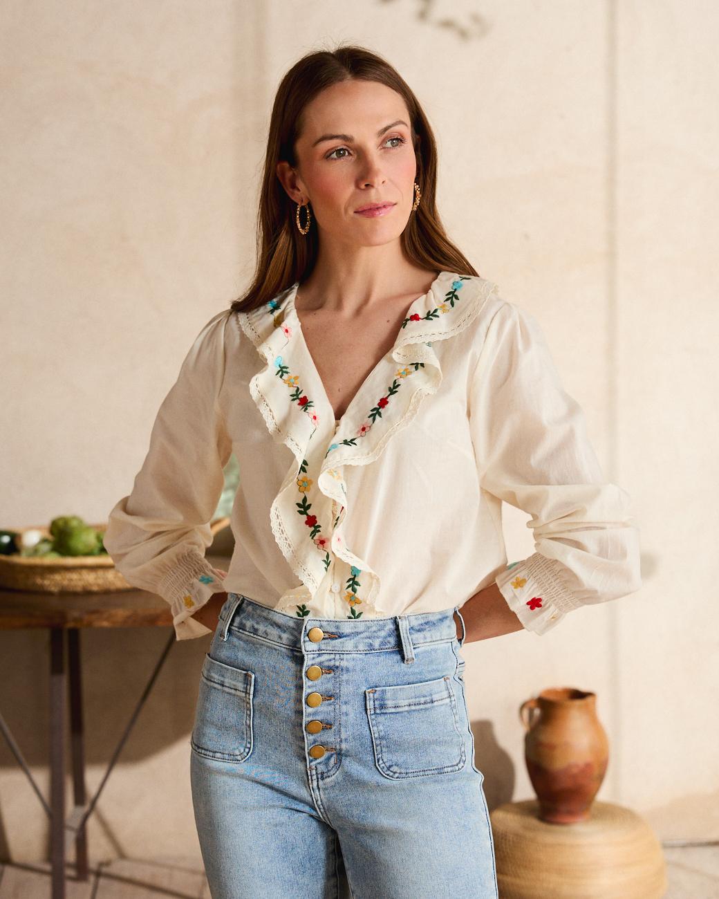 Camicia con volant Liliana