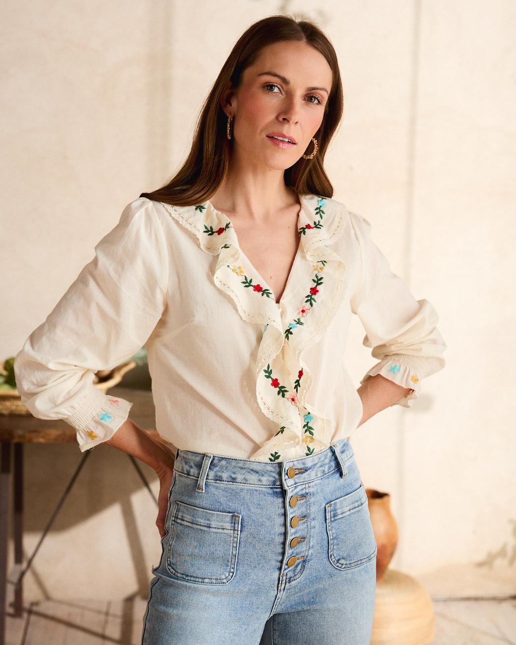 Camicia con volant Liliana