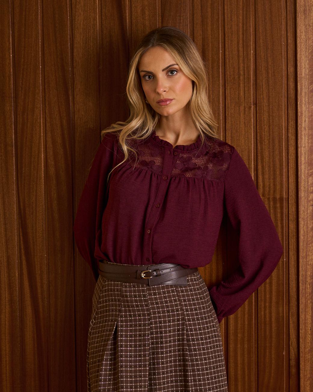 Camicia Pizzo Fiori Ruby