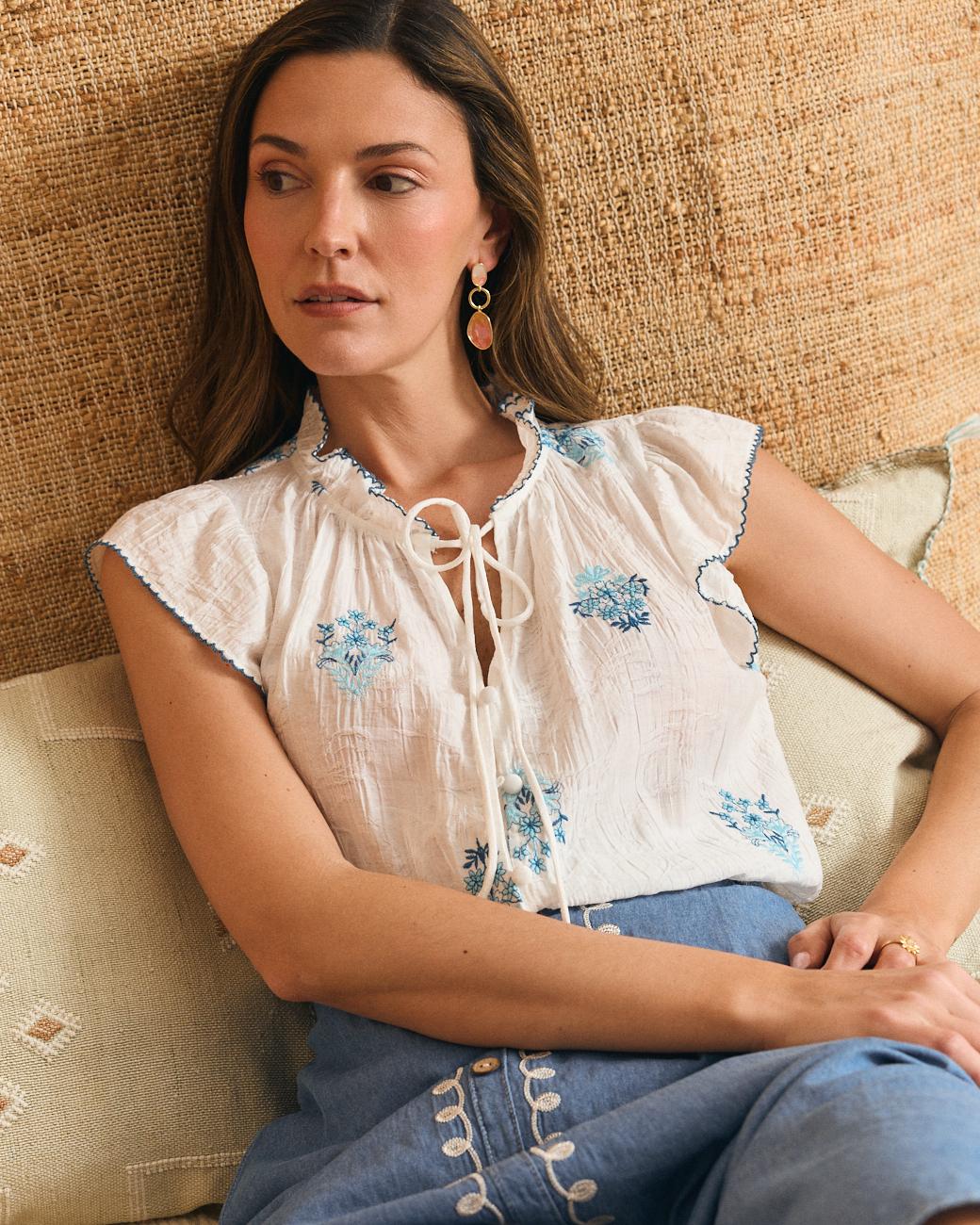 Blusa con volant Bertina