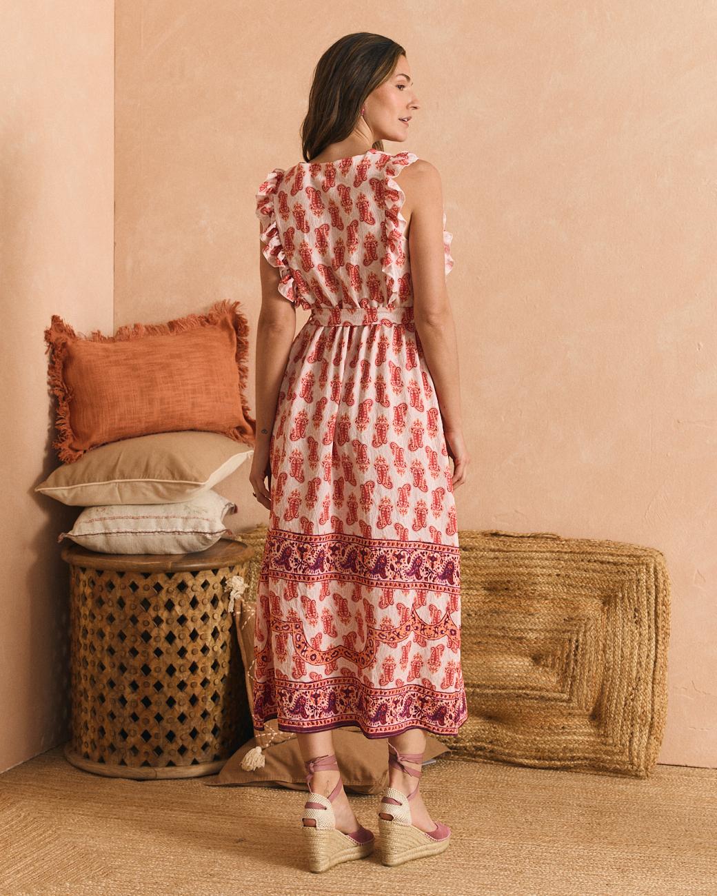 Vestito con Motivi Coral