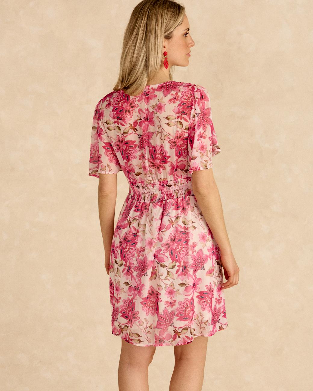 Vestito Corto con Volant Olive